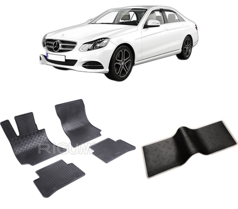 Set covorase auto MERCEDES E-CLASS W212 din 03.2009-03.2016, cu covoras tunel median, CAROSERIE SEDAN, Presuri cauciuc 100%, compatibil cu autoturismul MERCEDES E-CLASS W212, Rigum