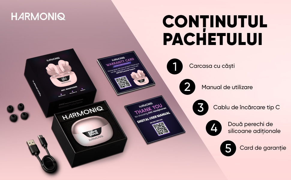 Casti ANC top compatibil Android iOS