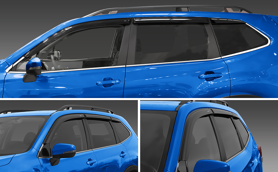Smoke Window Visors For 2019-2021 Subaru Forester Sport – Clip-On Rain Guards, 4-Piece Set