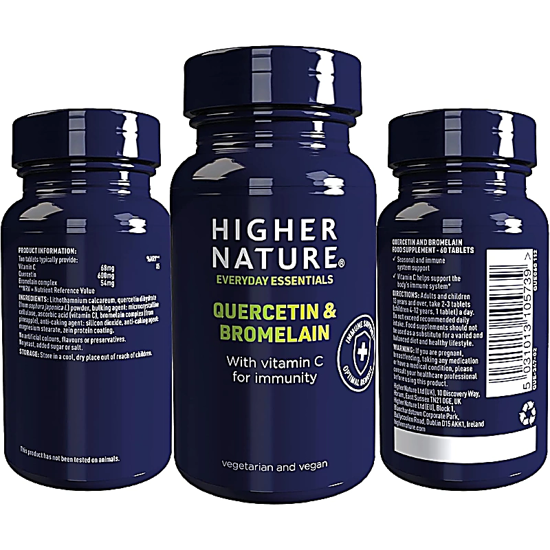 higher nature quercetin and bromelain tabs 60s 3
