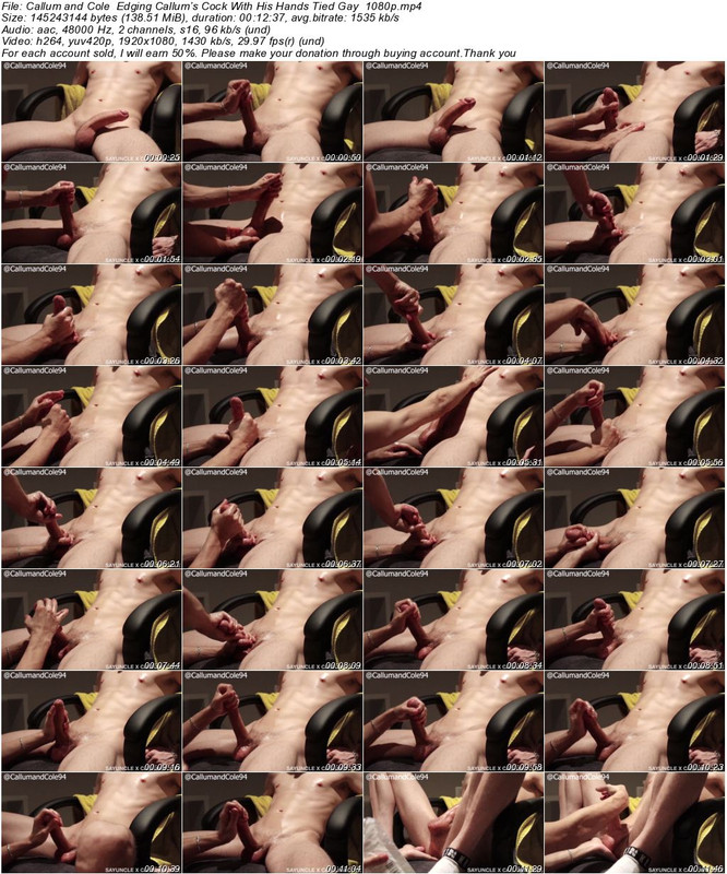 Callum and Cole  Edging Callum’s Cock With His Hands Tied Gay  1080p