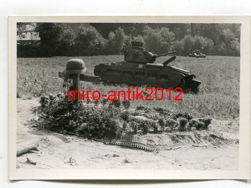 Foto, Wehrmacht, Grab, MG-Schütze, Matilda Panze