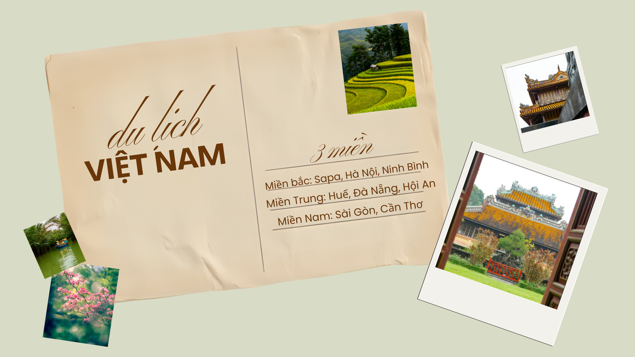 Nâu Vàng và Đỏ Cổ Điển Du Lịch Văn Hóa Việt Nam Trình Bày