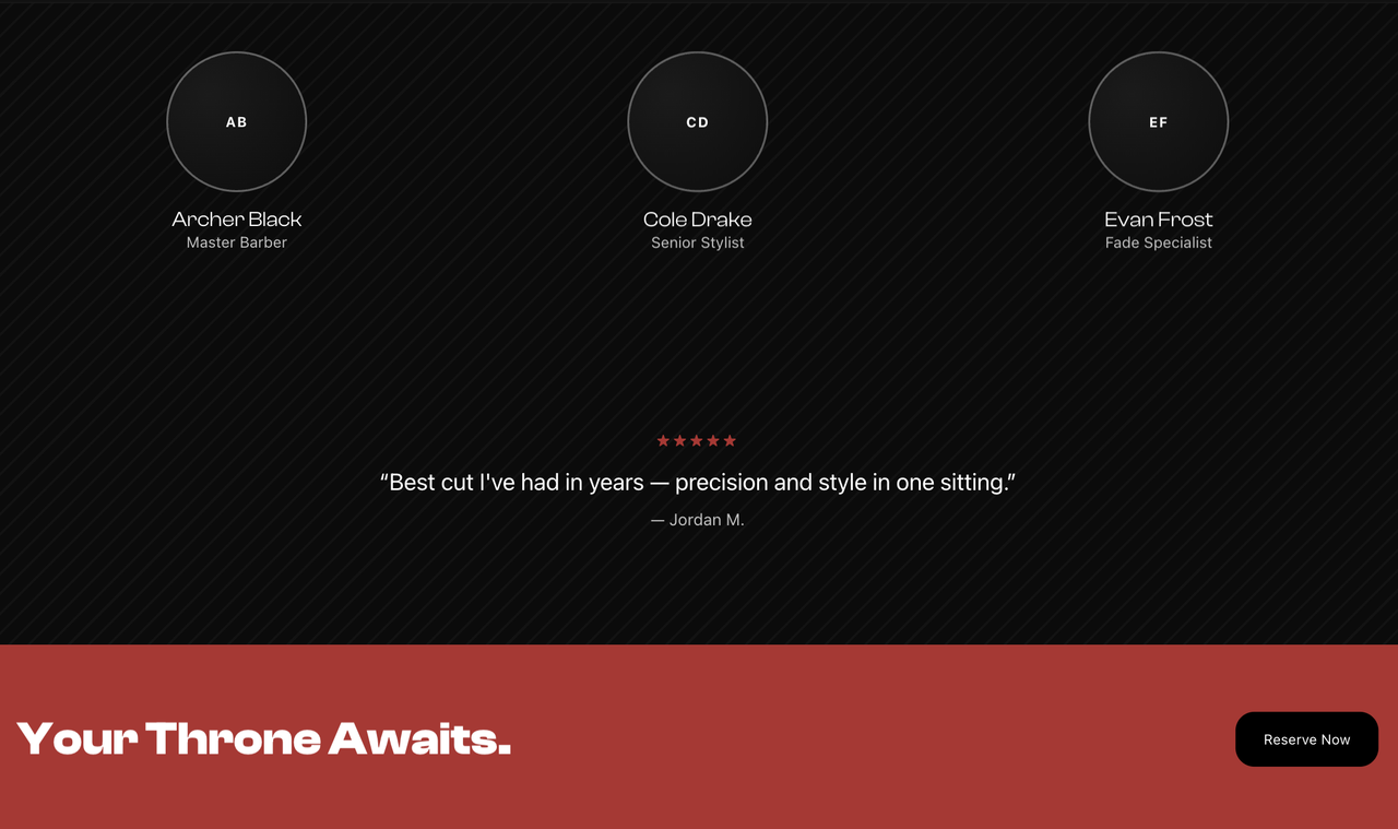 Blackthorn Barbers desktop – secondary