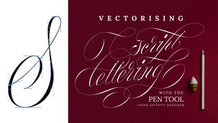 Pen tool for lettering: Vectorising scripts with the pen tool using Affinity Designer