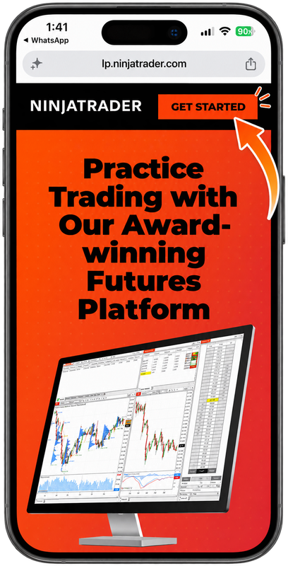 Presiona el botón GET STARTED en la página de NinjaTrader