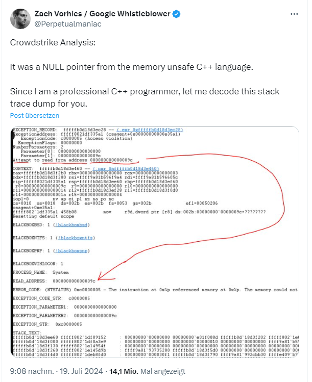 CrowdStrike dump analysis