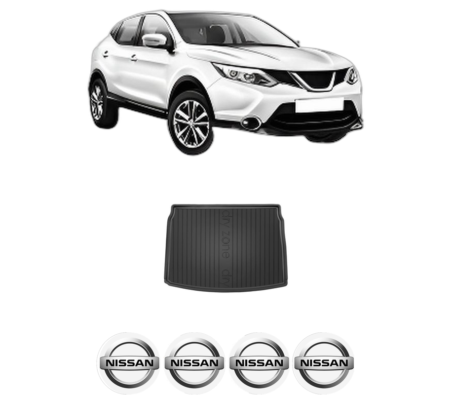 Tavita Portbagaj NISSAN QASHQAI II (J11, J11_) din 2013-2020, Protectie Portbagaj Auto, 4x Stickere auto cu NISSAN