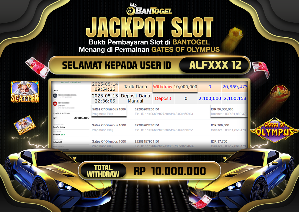 BUKTI JACKPOT LUNAS BANTOGEL