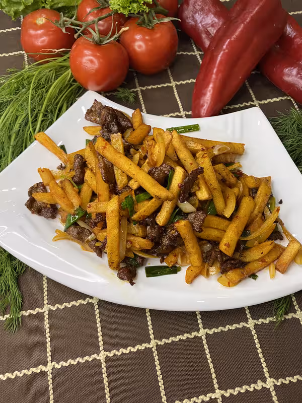 Фри с мясом (300г)