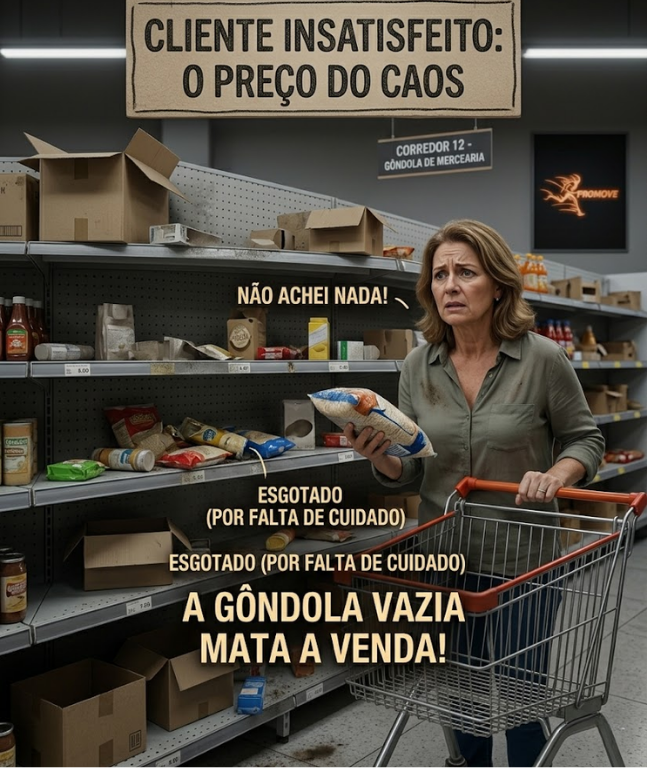 Prateleira vazia no supermercado