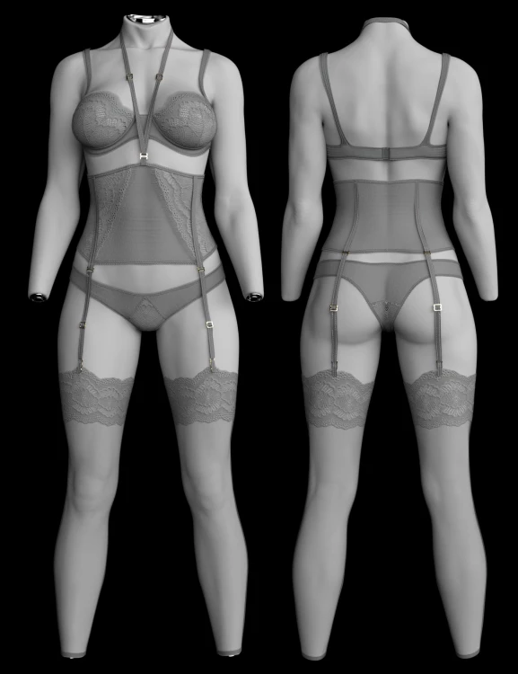 X-Fashion Belle Amour Lingerie for Genesis 9 and 8, 8.1 Female