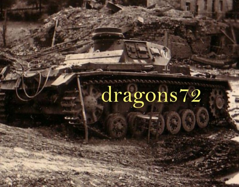 Westfront deut.Panzer Tank III zerstört