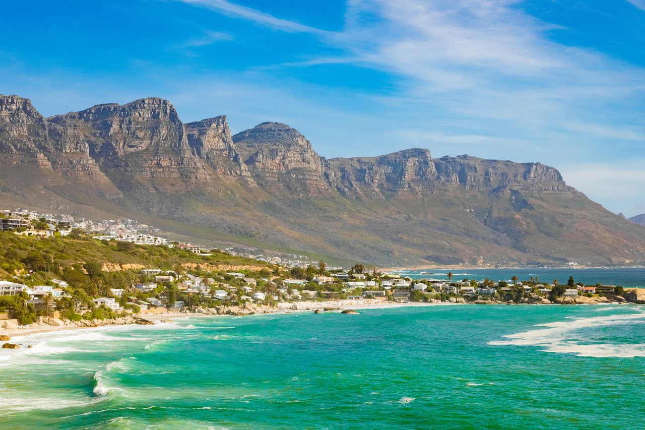 Cape Town mountain and ocean view in South Africa