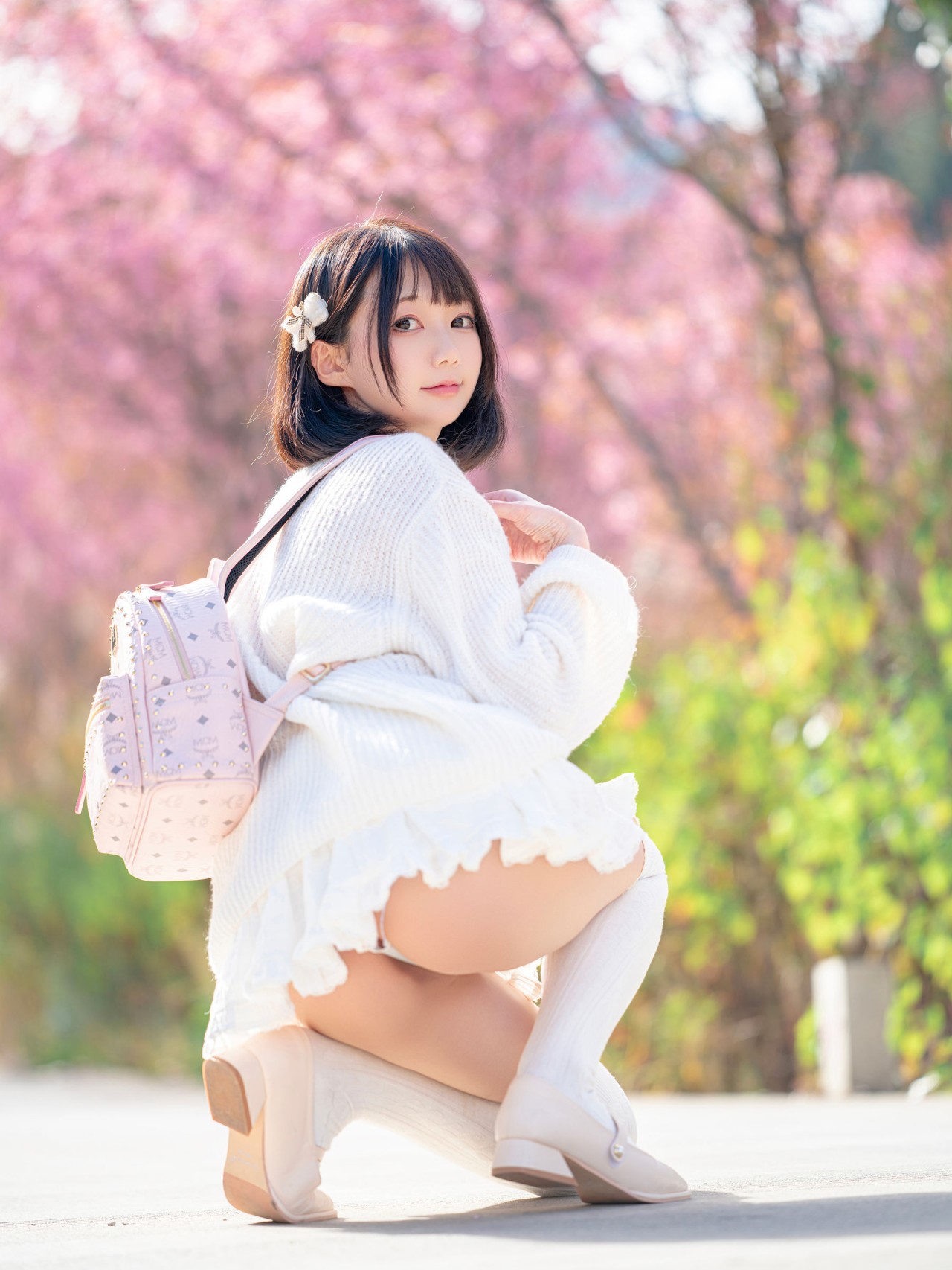 nagisa 魔物喵《樱花树下》写真，清新优雅的气质美女插图5