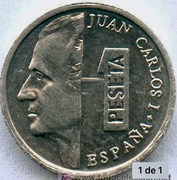 * ERROR * 1 PESETA año 2000.  EXCESO DE METAL ENTRE EL RODTRO Y EL 1 31-F671-E6-0-F70-40-A0-AFAD-011-E486-E108-F