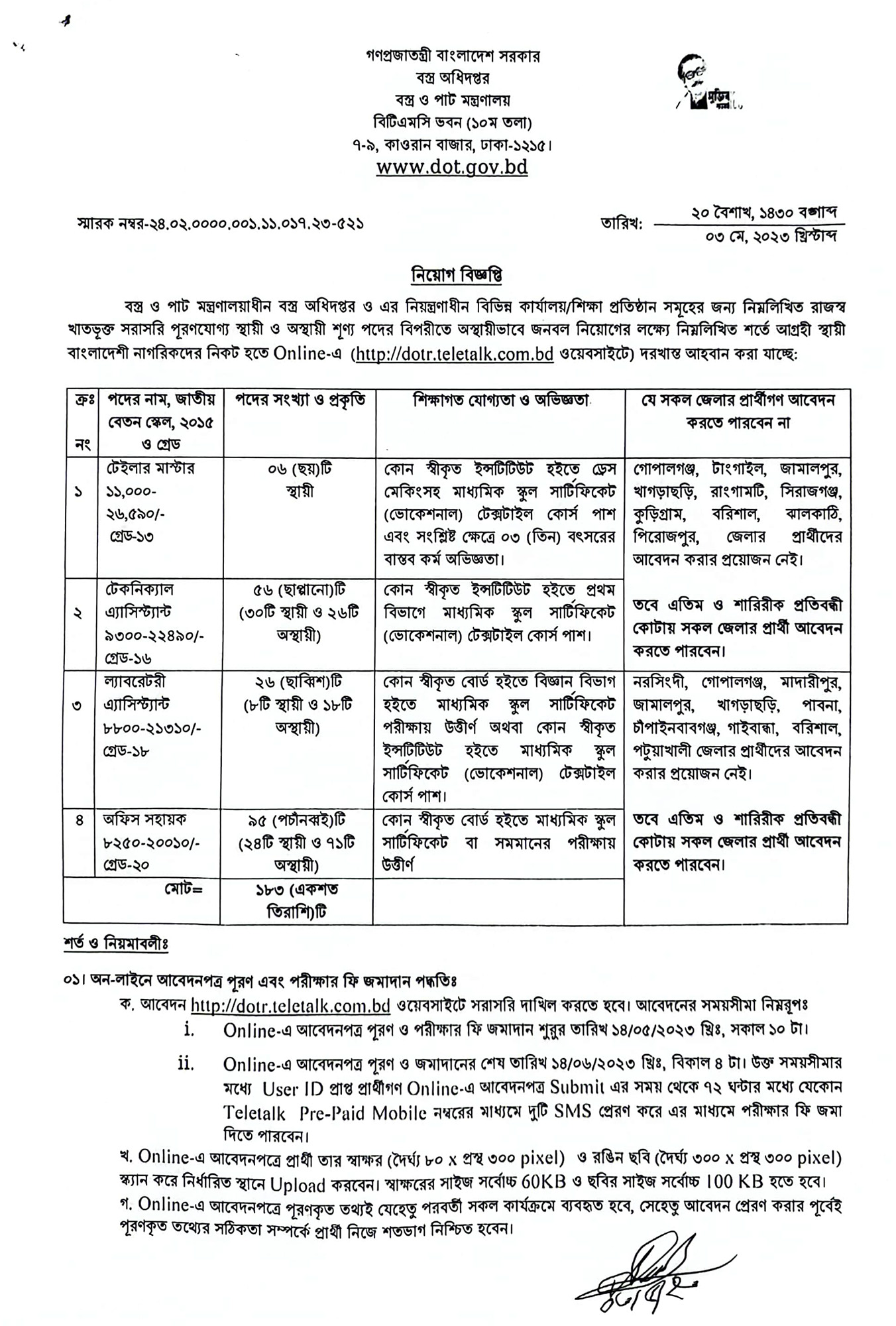 DOT Job Circular 2023 1