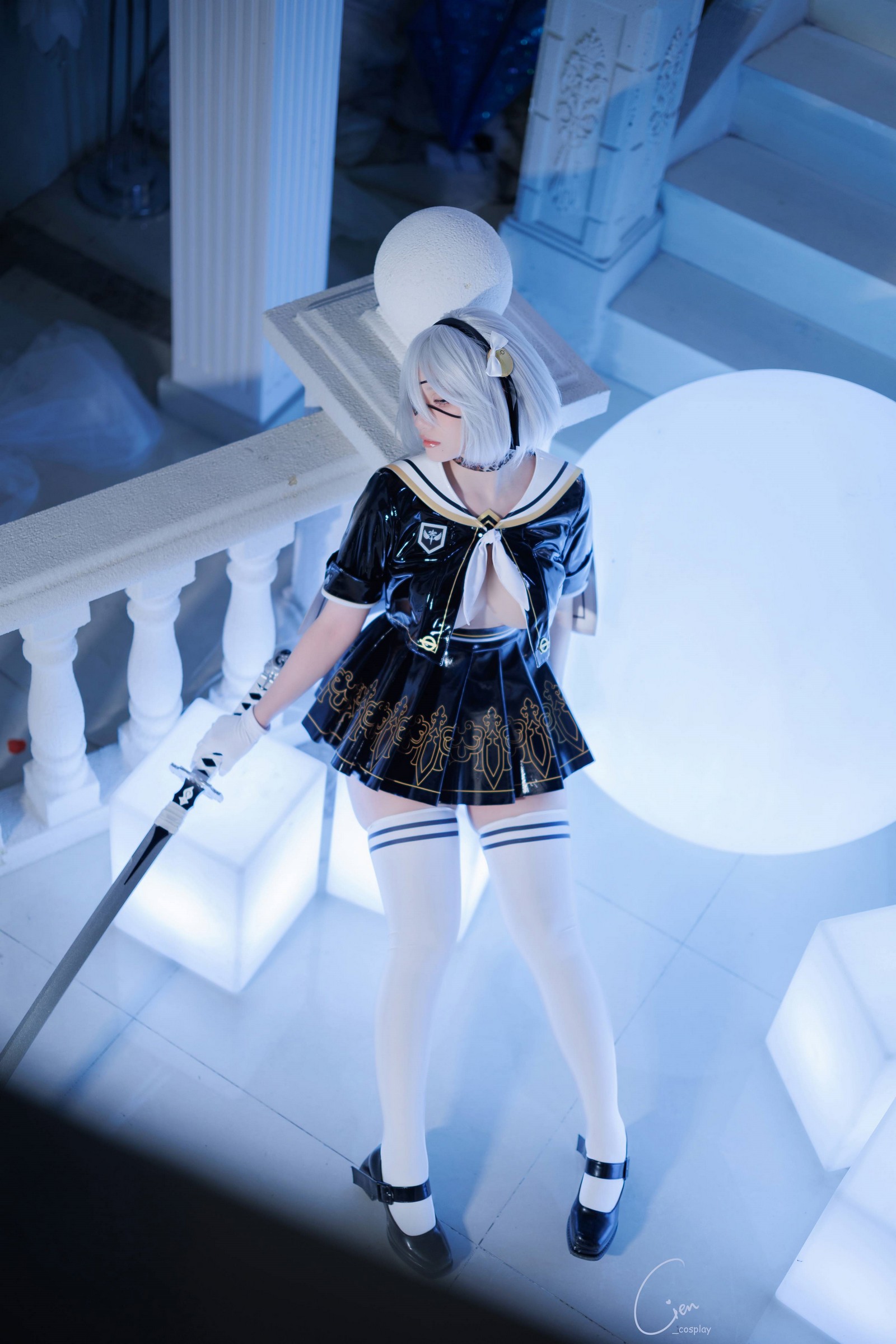 Cien恩恩 2B 尤尔哈二号B型 JK制服 Cosplay 写真（32P｜38MB）
