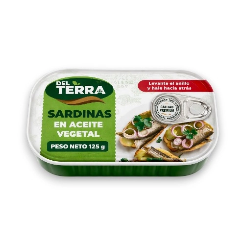 Del Terra Sardinas En Aceite Vegetal 125 Gr