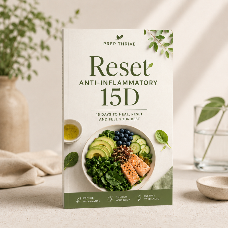 Prep Thrive 15-Day Anti-Inflammatory Reset guide mockup