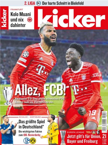 Cover: Kicker Sportmagazin No 21 vom 09  M&auml;rz 2023