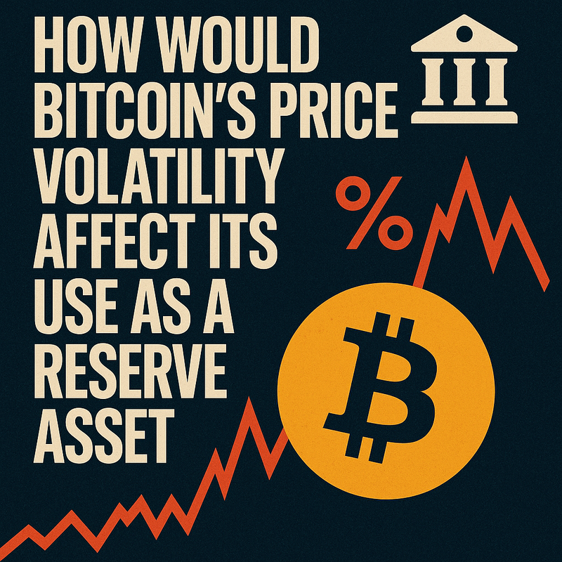 How would Bitcoin's price volatility affect its use as a reserve asset