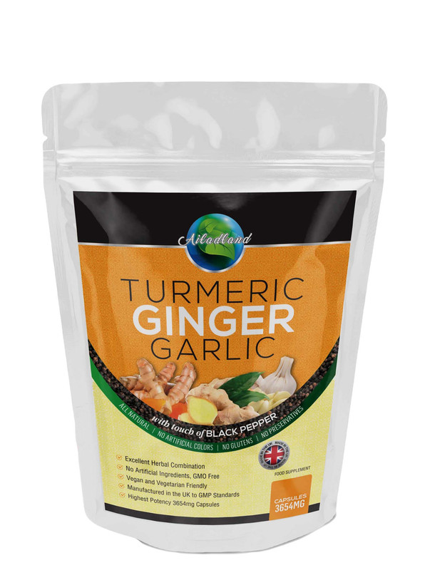 Ginger Turmeric Garlic and Black Pepper 3654mg (90) Capsules, Up 3