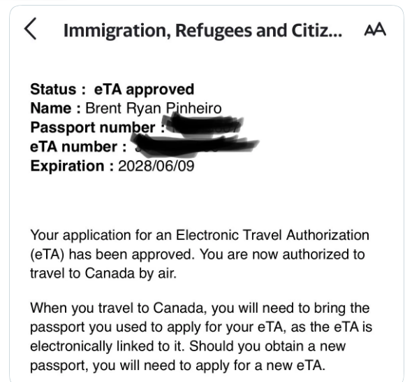 Electronic Travel Authorization Canada (eTA): Visado - Foro USA y Canadá