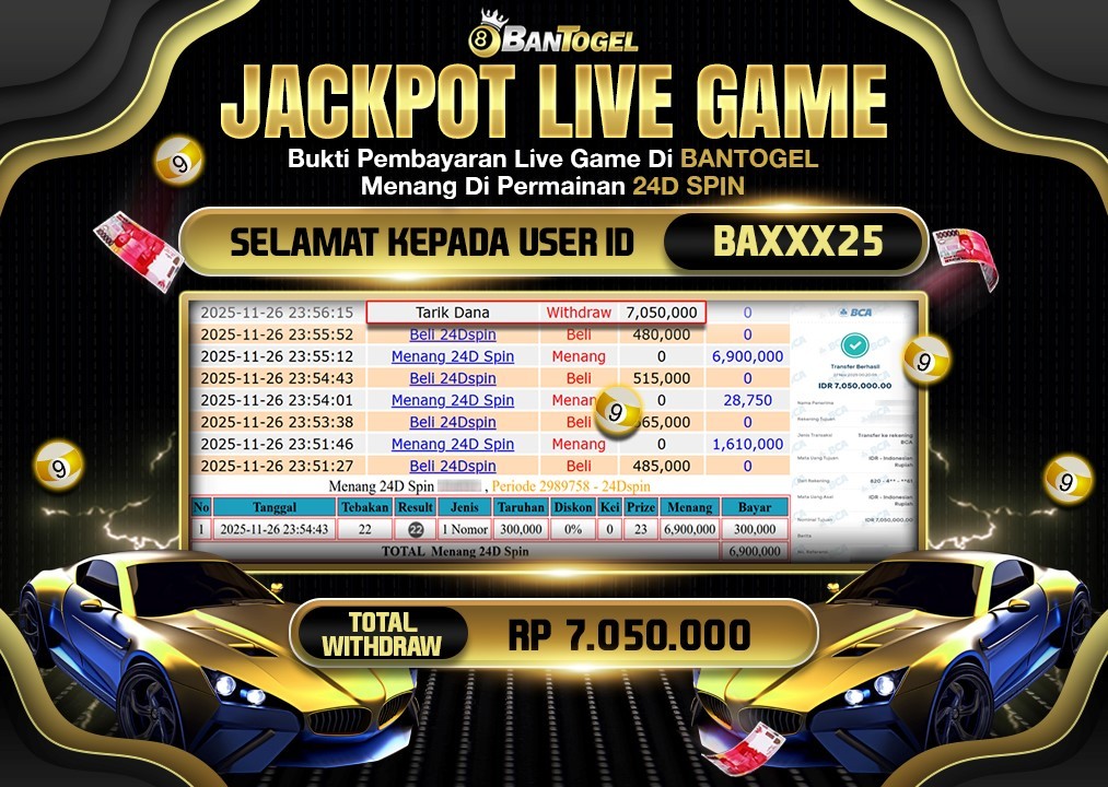 BUKTI JACKPOT LUNAS BANTOGEL