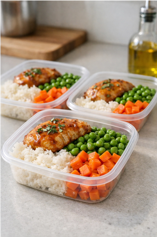 Prepared meals in the kitchen