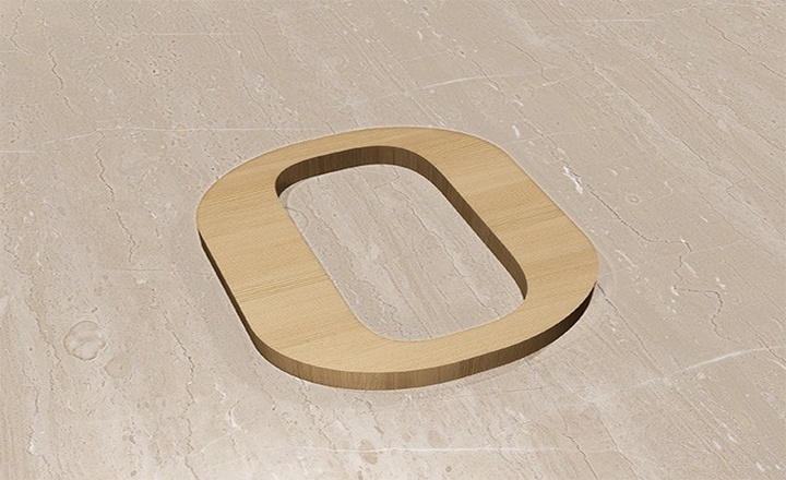 AC-06 acrylic letter with water transfer printing showing intricate patterns and textures