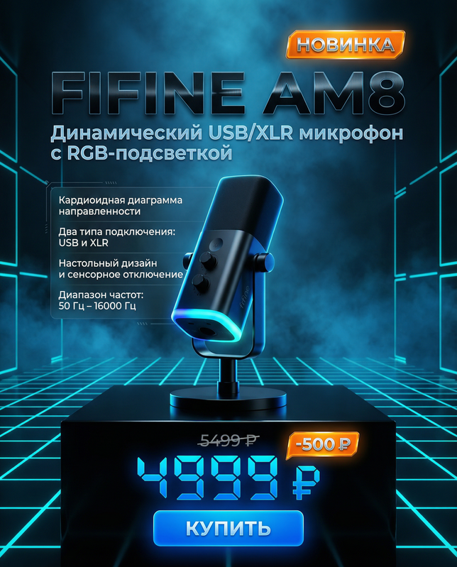 Fifine AM8 Futuristic Product Card