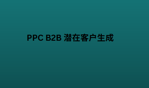PPC B2B 潜在客户生成