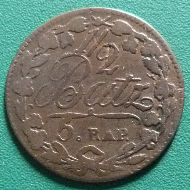 1/2 Batzen. Cantón de Vaud, Suiza (1810) SUI-0-5-Batzen-1810-cant-n-de-Vaud-rev