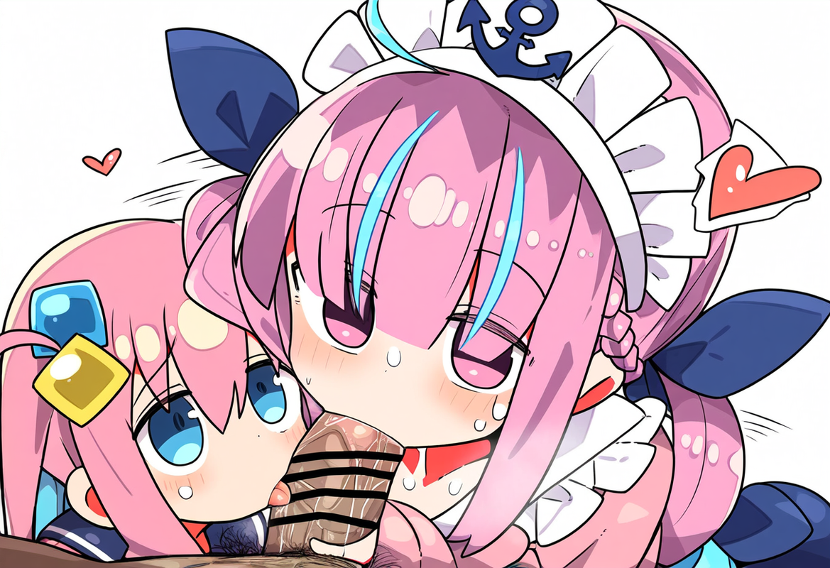 minato aqua, {{{{{gotoh hitori}}}}}, 2girls, kanikama, nsfw, {{collaborative fel s-101638224