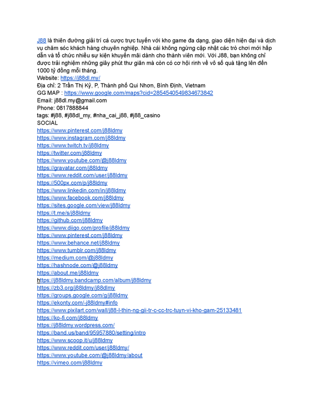 J88 - Link đăng nhập I Đăng ký I Chống giả mạo mới nhất 2024