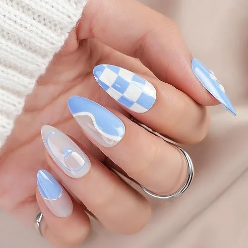 Blue colour nail art designs