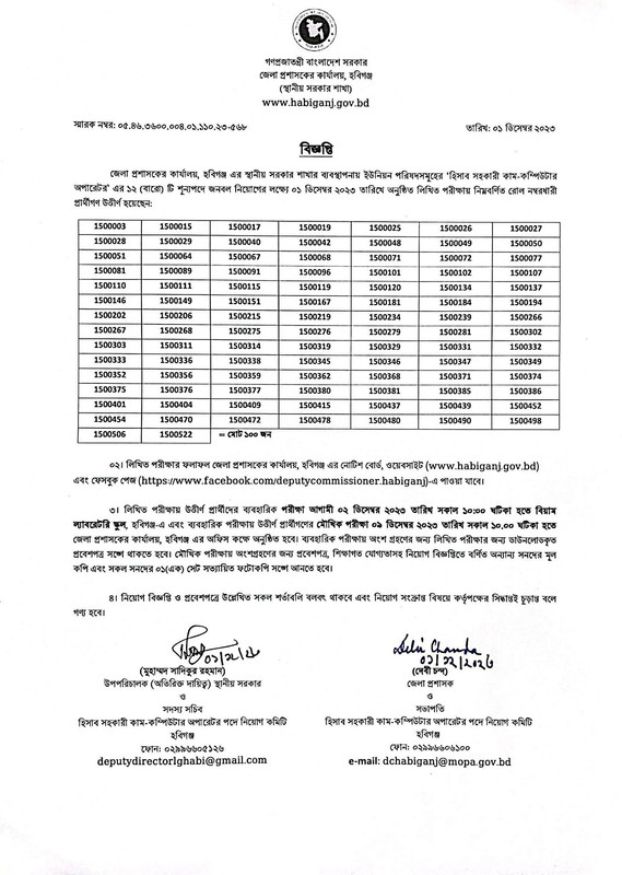 DC-Office-Habiganj-Exam-Result-2023