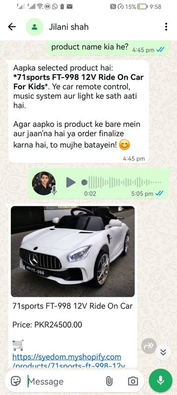 WhatsApp AI Business Agent screenshot 2