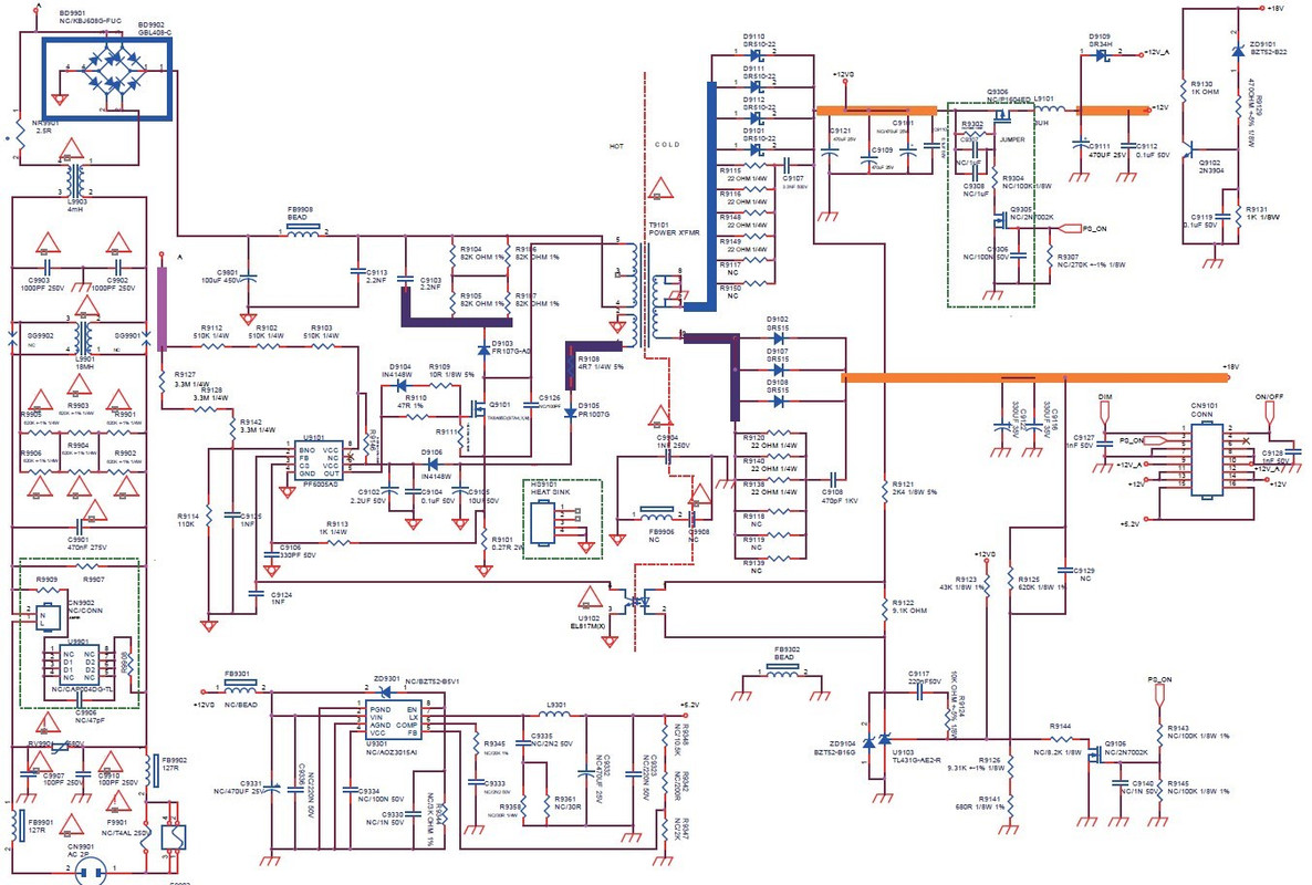 Schéma carte alim P40