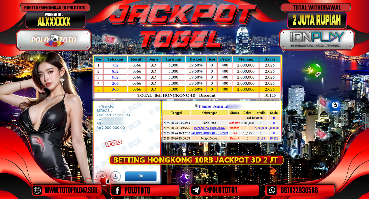 POLOTOTO JACKPOT TOGEL HONGKONG LOTTO Rp.2.000.000,-