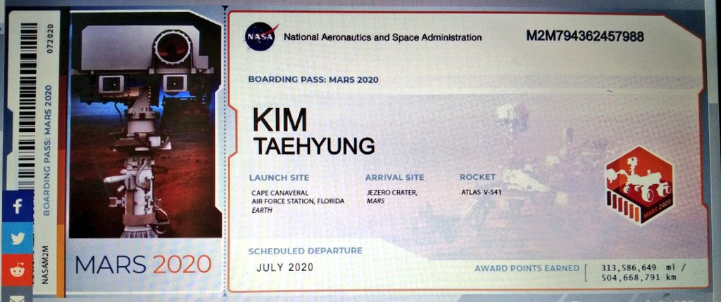 Tiket yang akan membawa nama Kim Taehyung ke Mars