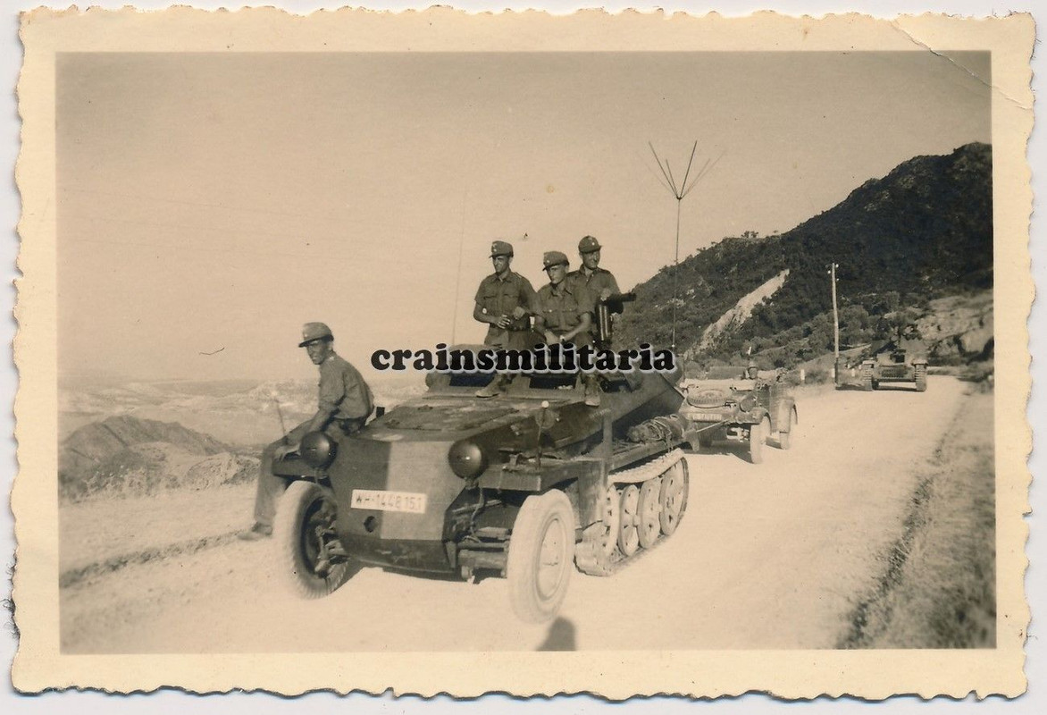 Orig. Foto 29.PGD SdKfz 250 124 Volkswagen Kübelwagen Kalabrien 