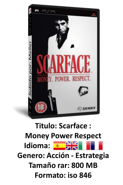 Scarface Money Power Respect [PSP] [EUR] [ISO] [Google Drive] [Mediafire]  Español - English - Français - italiano 1 link