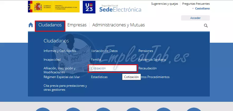 Primer paso para consultar online los recibos autónomos