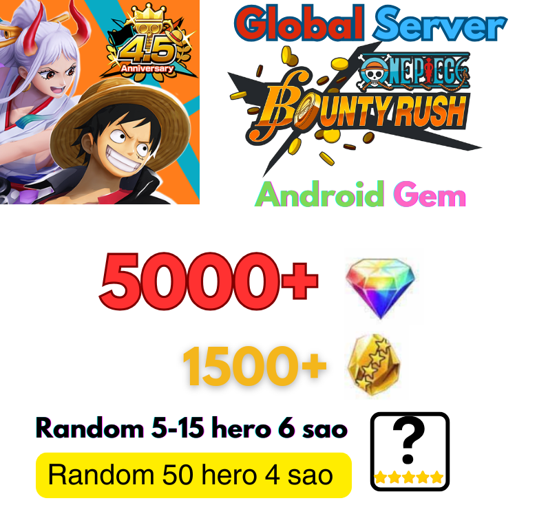 [Glb/Android] 5000+ Gems | One Piece: Bounty Rush