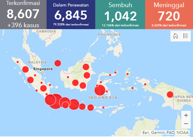 Update Covid-19 Sabtu 25 April 2020