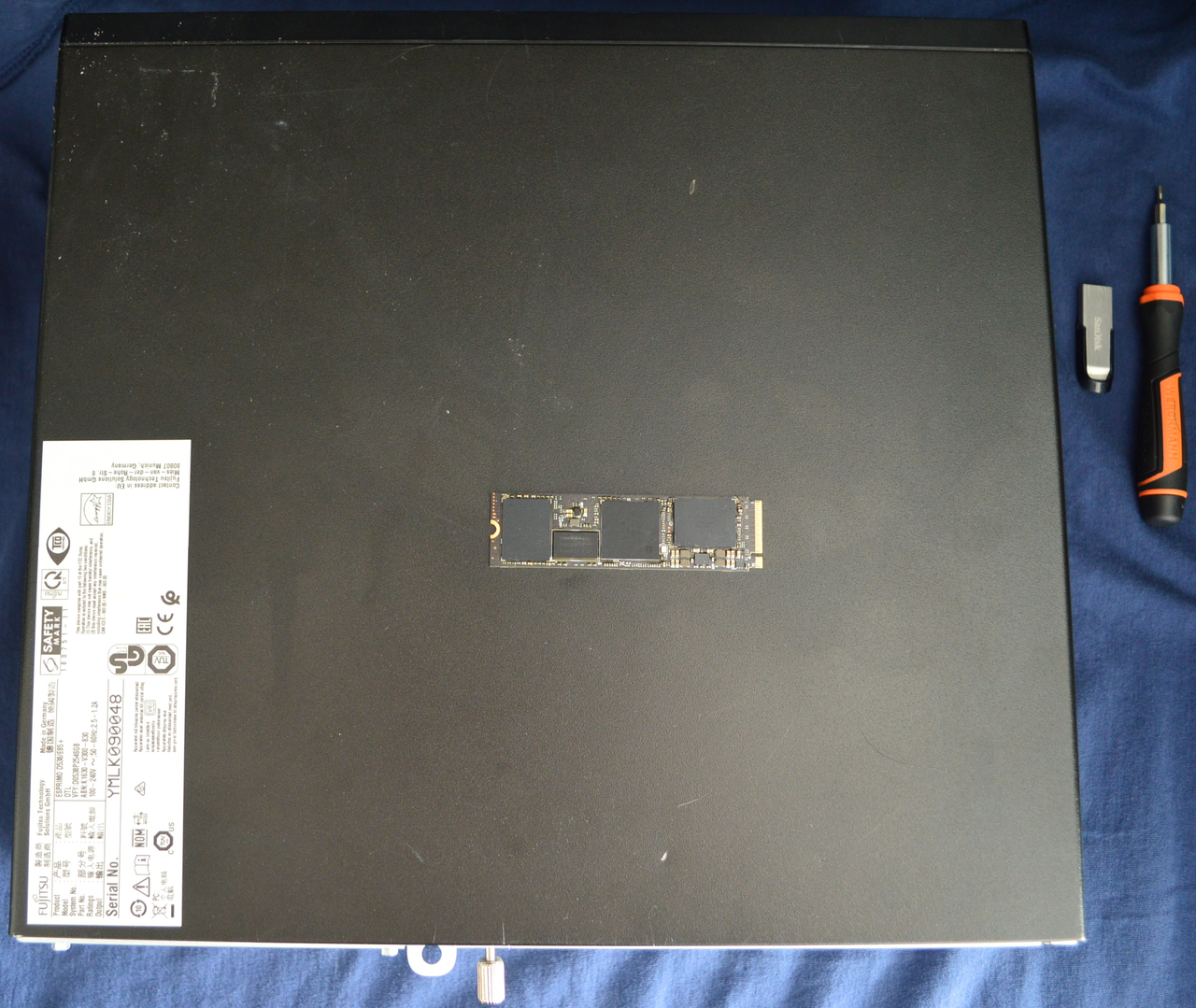 The PC with the SSD on top