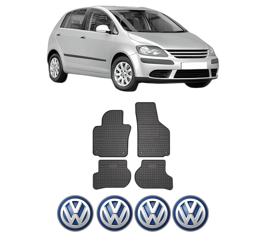 Set covorase presuri Volkswagen GOLF PLUS V (5M1, 521) din 2004-2013, auto, din cauciuc thermoplastic, 4 Stickere auto cu Volkswagen