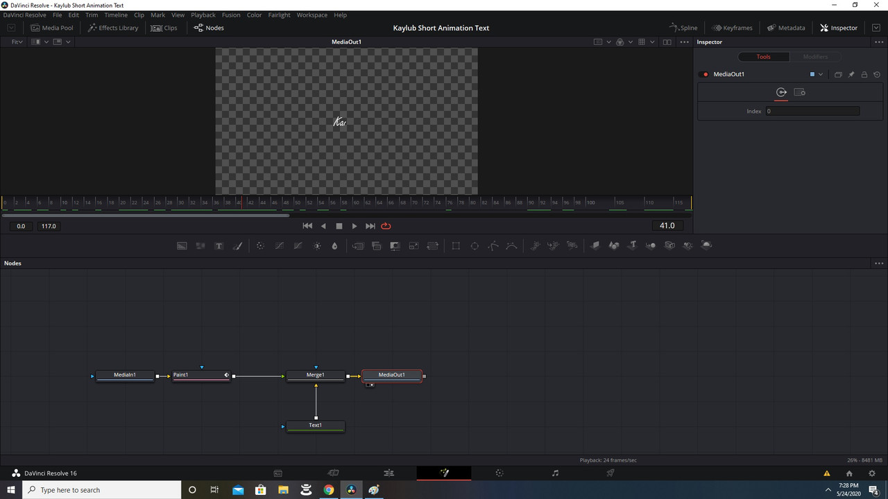 MediaOut1 Node Highlighted